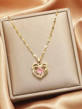 Heart Shape Flower- Pendant Necklace